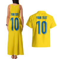 Custom Sweden National Football Couples Matching Tank Maxi Dress and Hawaiian Shirt Glory The Blue and Yellow - Wonder Print Shop