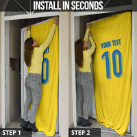 Custom Sweden National Football Door Cover Glory The Blue and Yellow - Wonder Print Shop