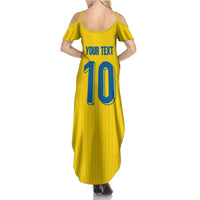 Custom Sweden National Football Family Matching Summer Maxi Dress and Hawaiian Shirt Glory The Blue and Yellow - Wonder Print Shop