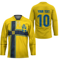 Custom Sweden National Football Hockey Jersey Glory The Blue and Yellow - Wonder Print Shop