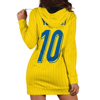 Custom Sweden National Football Hoodie Dress Glory The Blue and Yellow - Wonder Print Shop