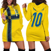 Custom Sweden National Football Hoodie Dress Glory The Blue and Yellow - Wonder Print Shop