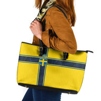 Sweden National Football Leather Tote Bag Glory The Blue and Yellow - Wonder Print Shop