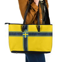 Sweden National Football Leather Tote Bag Glory The Blue and Yellow - Wonder Print Shop