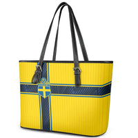 Sweden National Football Leather Tote Bag Glory The Blue and Yellow - Wonder Print Shop