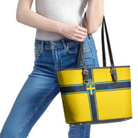 Sweden National Football Leather Tote Bag Glory The Blue and Yellow - Wonder Print Shop