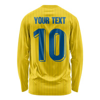 Custom Sweden National Football Long Sleeve Shirt Glory The Blue and Yellow - Wonder Print Shop