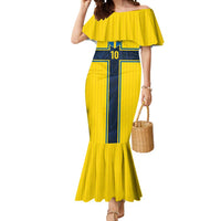 Custom Sweden National Football Mermaid Dress Glory The Blue and Yellow - Wonder Print Shop