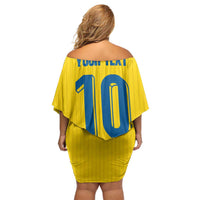 Custom Sweden National Football Off Shoulder Short Dress Glory The Blue and Yellow - Wonder Print Shop