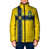 Custom Sweden National Football Padded Jacket Glory The Blue and Yellow - Wonder Print Shop