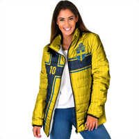 Custom Sweden National Football Padded Jacket Glory The Blue and Yellow - Wonder Print Shop