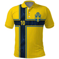 Custom Sweden National Football Polo Shirt Glory The Blue and Yellow - Wonder Print Shop