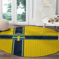 Sweden National Football Round Carpet Glory The Blue and Yellow - Wonder Print Shop