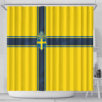 Sweden National Football Shower Curtain Glory The Blue and Yellow - Wonder Print Shop