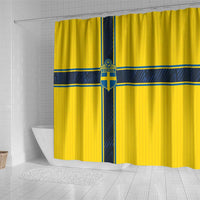 Sweden National Football Shower Curtain Glory The Blue and Yellow - Wonder Print Shop
