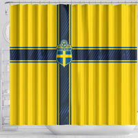 Sweden National Football Shower Curtain Glory The Blue and Yellow - Wonder Print Shop