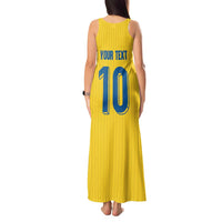 Custom Sweden National Football Tank Maxi Dress Glory The Blue and Yellow - Wonder Print Shop