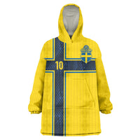 Custom Sweden National Football Wearable Blanket Hoodie Glory The Blue and Yellow - Wonder Print Shop