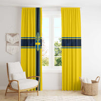 Sweden National Football Window Curtain Glory The Blue and Yellow - Wonder Print Shop