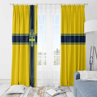 Sweden National Football Window Curtain Glory The Blue and Yellow - Wonder Print Shop