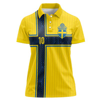 Custom Sweden National Football Women Polo Shirt Glory The Blue and Yellow - Wonder Print Shop