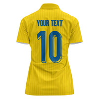 Custom Sweden National Football Women Polo Shirt Glory The Blue and Yellow - Wonder Print Shop