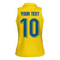 Custom Sweden National Football Women Sleeveless Polo Shirt Glory The Blue and Yellow - Wonder Print Shop