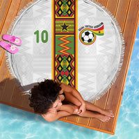 Custom Ghana National Football Beach Blanket Traditional African Motifs Sporty Style - Wonder Print Shop