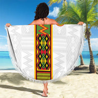 Custom Ghana National Football Beach Blanket Traditional African Motifs Sporty Style - Wonder Print Shop