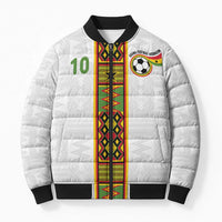 Custom Ghana National Football Bomber Puffer Jacket Traditional African Motifs Sporty Style - Wonder Print Shop