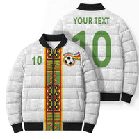 Custom Ghana National Football Bomber Puffer Jacket Traditional African Motifs Sporty Style - Wonder Print Shop