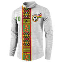 Custom Ghana National Football Button Sweatshirt Traditional African Motifs Sporty Style - Wonder Print Shop