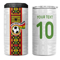 Custom Ghana National Football 4 in 1 Can Cooler Tumbler Traditional African Motifs Sporty Style - Wonder Print Shop