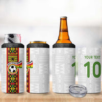 Custom Ghana National Football 4 in 1 Can Cooler Tumbler Traditional African Motifs Sporty Style - Wonder Print Shop