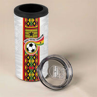 Custom Ghana National Football 4 in 1 Can Cooler Tumbler Traditional African Motifs Sporty Style - Wonder Print Shop