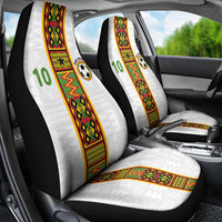 Custom Ghana National Football Car Seat Cover Traditional African Motifs Sporty Style - Wonder Print Shop