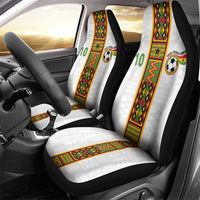 Custom Ghana National Football Car Seat Cover Traditional African Motifs Sporty Style - Wonder Print Shop