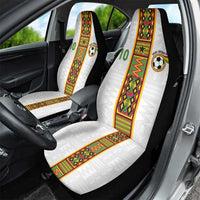 Custom Ghana National Football Car Seat Cover Traditional African Motifs Sporty Style - Wonder Print Shop