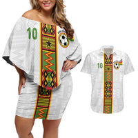 Custom Ghana National Football Couples Matching Off Shoulder Short Dress and Hawaiian Shirt Traditional African Motifs Sporty Style - Wonder Print Shop