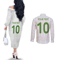 Custom Ghana National Football Couples Matching Off The Shoulder Long Sleeve Dress and Long Sleeve Button Shirt Traditional African Motifs Sporty Style - Wonder Print Shop