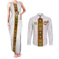 Custom Ghana National Football Couples Matching Tank Maxi Dress and Long Sleeve Button Shirt Traditional African Motifs Sporty Style - Wonder Print Shop