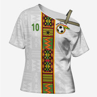 Custom Ghana National Football Cross Shoulder Shirt Traditional African Motifs Sporty Style - Wonder Print Shop