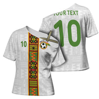 Custom Ghana National Football Cross Shoulder Shirt Traditional African Motifs Sporty Style - Wonder Print Shop