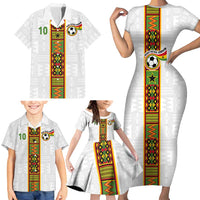Custom Ghana National Football Family Matching Short Sleeve Bodycon Dress and Hawaiian Shirt Traditional African Motifs Sporty Style - Wonder Print Shop