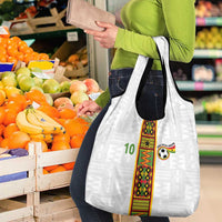 Custom Ghana National Football Grocery Bag Traditional African Motifs Sporty Style - Wonder Print Shop