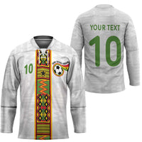Custom Ghana National Football Hockey Jersey Traditional African Motifs Sporty Style - Wonder Print Shop