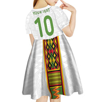 Custom Ghana National Football Kid Short Sleeve Dress Traditional African Motifs Sporty Style - Wonder Print Shop