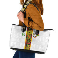 Custom Ghana National Football Leather Tote Bag Traditional African Motifs Sporty Style - Wonder Print Shop
