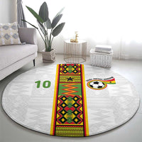 Custom Ghana National Football Round Carpet Traditional African Motifs Sporty Style - Wonder Print Shop