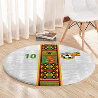 Custom Ghana National Football Round Carpet Traditional African Motifs Sporty Style - Wonder Print Shop